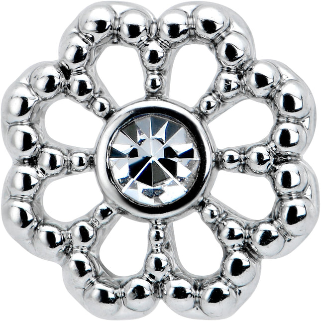 16G 5/16 Clear Gem Baroque Fabulous Flower Labret Monroe Tragus