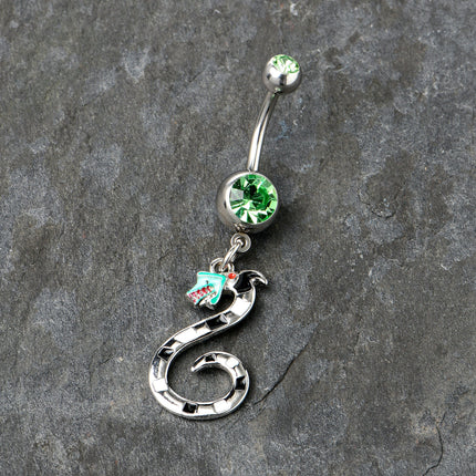 Green Gem Officially Licensed Beetlejuice SandWorm Dangle Belly Ring