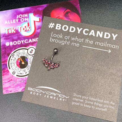 Pink Gem Flower Garland Belly Ring