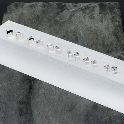 3mm-8mm Square Stud 316L Stainless Steel Earrings 6 Pack