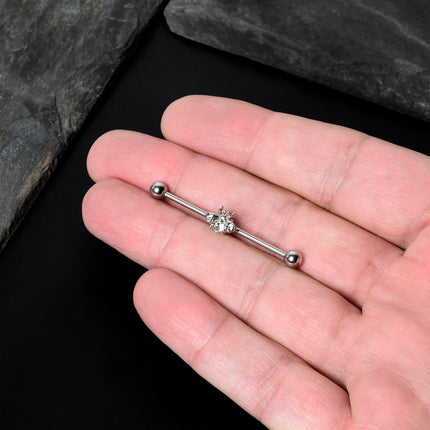 14G Clear Gem Bee Beautiful Insect Industrial Barbell 38mm