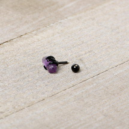 16G 1/4 Purple Amethyst Black Claw Obelisk Cartilage Earring