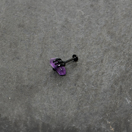 16G 5/16 Purple Amethyst Black Claw Obelisk Labret Monroe Tragus