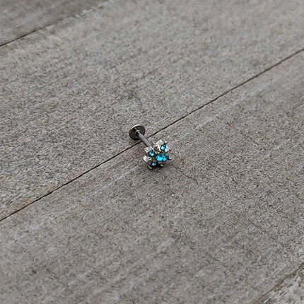 16G 5/16 Blue Gem Stylish Snowflake Labret Monroe Tragus
