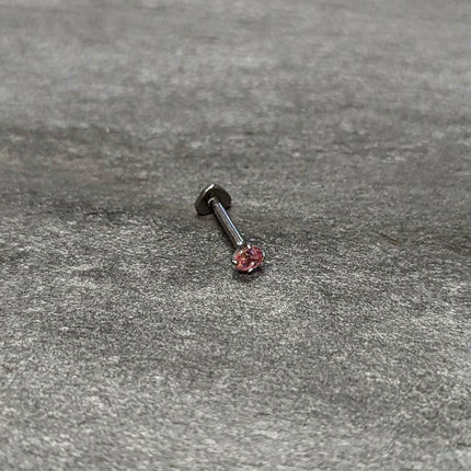 16G 5/16 Pink CZ ASTM F-136 Implant Grade Titanium Threadless Heart End Labret