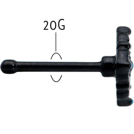 20G 1/4 Black Lacy Rhombus Nose Bone