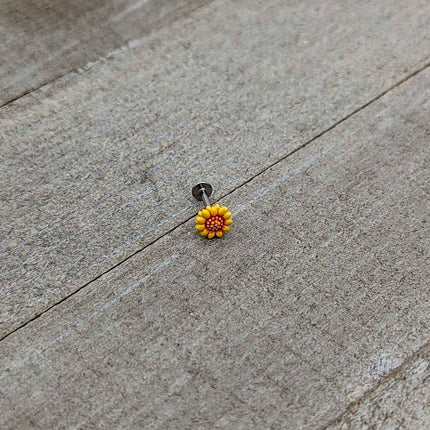 16G 5/16 Happy Sunflower Yellow Labret Monroe Tragus