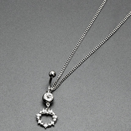 Clear Gem Wreath of Glam Dangle Belly Ring Belly Chain