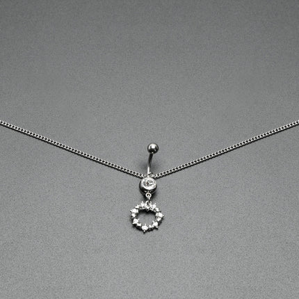 Clear Gem Wreath of Glam Dangle Belly Ring Belly Chain