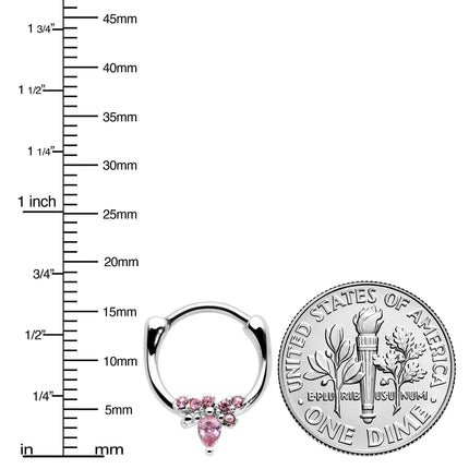 16G 5/16 Pink Gem Bee Glamour Cartilage Clicker