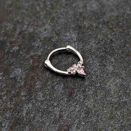 16G 5/16 Pink Gem Bee Glamour Cartilage Clicker