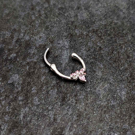 16G 5/16 Pink Gem Bee Glamour Cartilage Clicker
