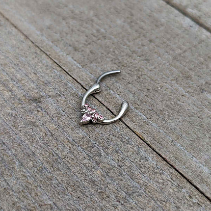 16G 5/16 Pink Gem Bee Glamour Cartilage Clicker