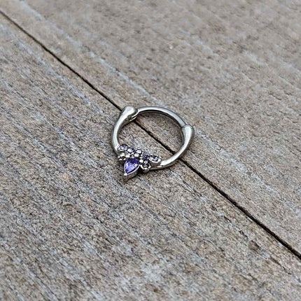 16G 5/16 Purple Gem Bee Glamour Cartilage Clicker