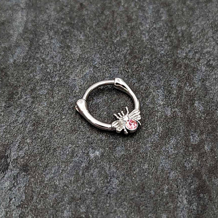 16G 5/16 Pink Gem Ultra Fly Cartilage Clicker