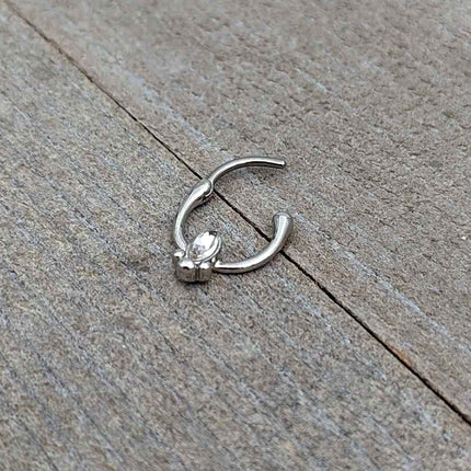 16G 5/16 Clear Gem Deco Oval Cartilage Clicker