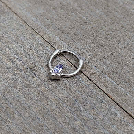 16G 5/16 Purple Gem Deco Oval Cartilage Clicker