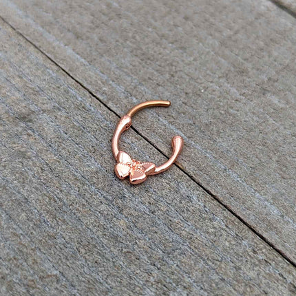 16G 5/16 Rose Gold Tone Simple Textured Butterfly Cartilage Clicker