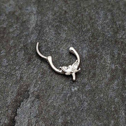 16G 5/16 Clear Gem Simple Style Dragonfly Cartilage Clicker