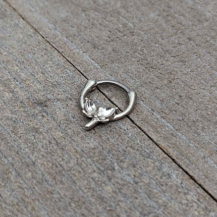 16G 5/16 Clear Gem Simple Style Dragonfly Cartilage Clicker