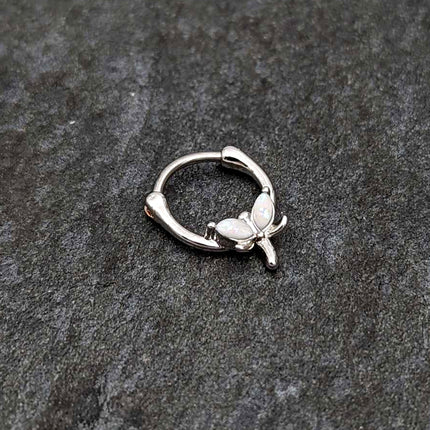 16G 5/16 White Faux Opal Simple Style Dragonfly Cartilage Clicker