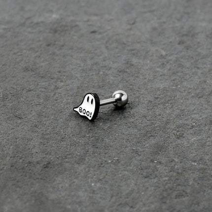 16G 1/4 White Ghost Glow in the Dark Cartilage Tragus Earring