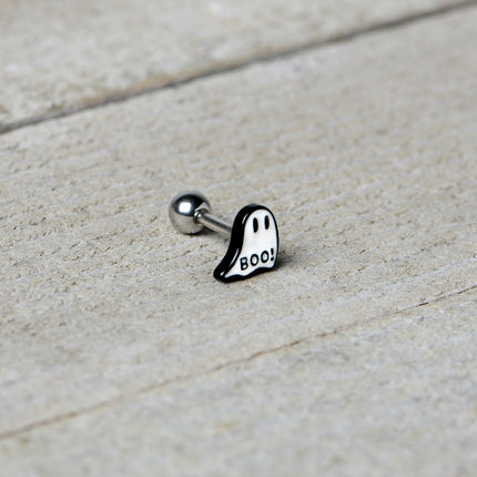 16G 1/4 White Ghost Glow in the Dark Cartilage Tragus Earring
