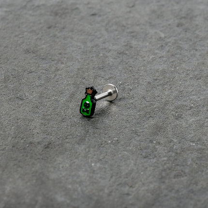 16G 5/16 Poison Green Bottle Glow in the Dark Labret Monroe Tragus