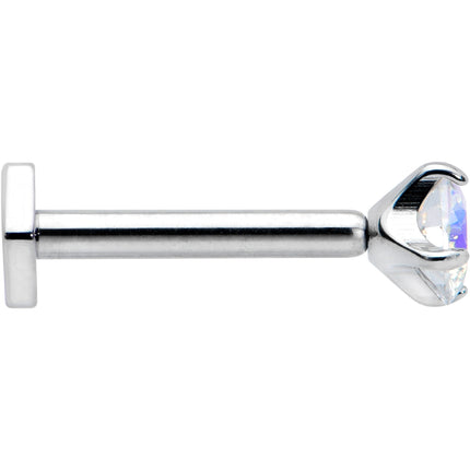 16G 5/16 Aurora CZ Gem ASTM F-136 Implant Grade Titanium Hex End Labret Tragus