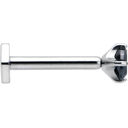 16G 5/16 Black CZ Gem ASTM F-136 Implant Grade Titanium Hex End Labret Tragus
