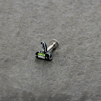 16G 5/16 Good Witch Hat Glow in the Dark Labret Monroe Tragus