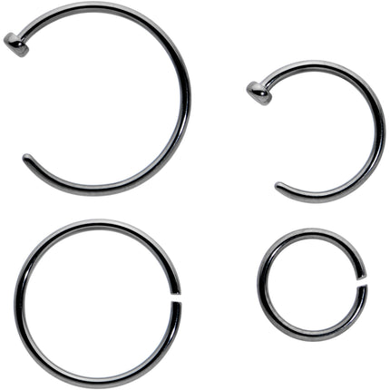 20G 12 Pack ASTM F-136 Implant Grade Titanium Hoop Nose Ring Septum Cartilage Ear Hoop Earring Set