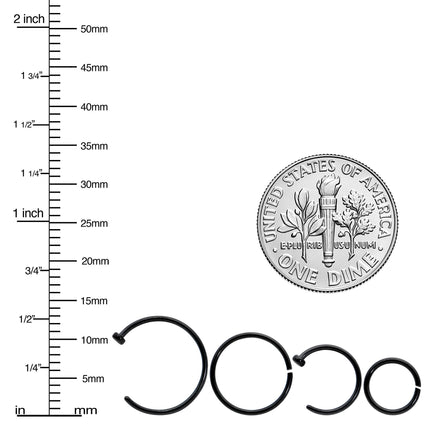 20G 12 Pack ASTM F-136 Implant Grade Titanium Hoop Nose Ring Septum Cartilage Ear Hoop Earring Set