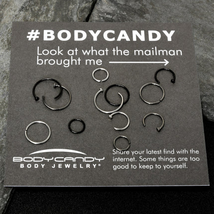 20G 12 Pack ASTM F-136 Implant Grade Titanium Hoop Nose Ring Septum Cartilage Ear Hoop Earring Set