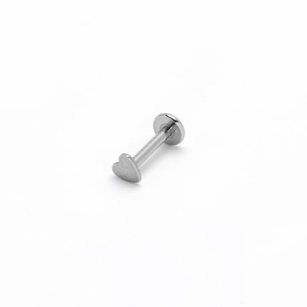 16G 1/4 Internally Threaded Simple Style Heart Labret Tragus