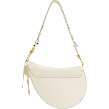 New JW PEI Womens White Leather Ashlie Asymetrical Shoulder Bag w Dust Cover