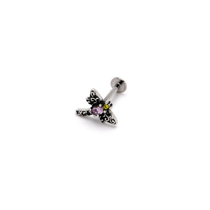 16G 5/16 Purple Yellow Gem Dragonfly Ornate Labret Monroe Tragus