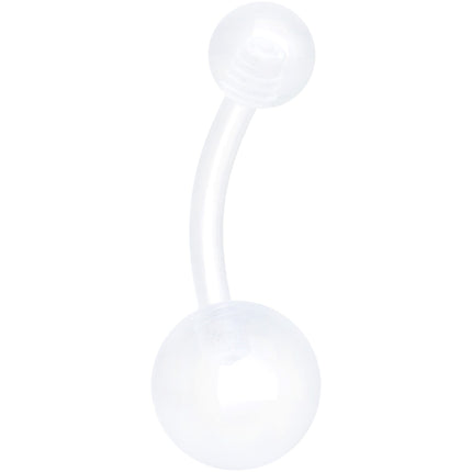 White Gold Tone Clear Halloween Marbelized Boo Belly Ring Set of 4