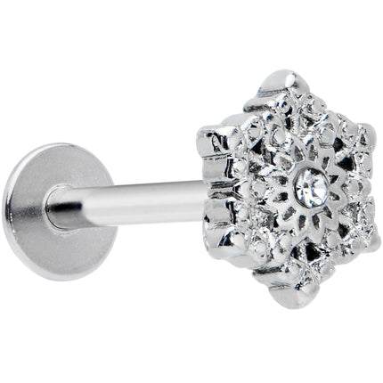 16G 5/16 Clear Gem Filigree Epic Snowflake Labret Monroe Tragus