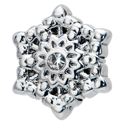 16G 1/4 Clear Gem Filigree Epic Snowflake Cartilage Tragus Earring
