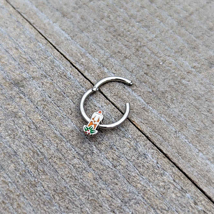 16G 3/8 Sweet Holiday Candle Christmas Hinged Segment Ring