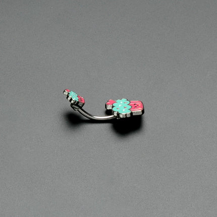 Sydney Belle Girlfriend Collection Sweet Happy Cupcake Pink Blue Double Mount Belly Ring