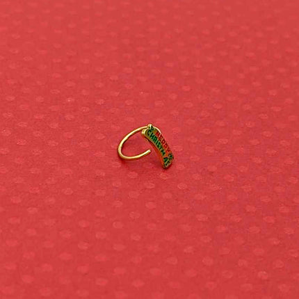 20G 5/16 Gold Tone Merry Christmas Inlaid Nose Hoop