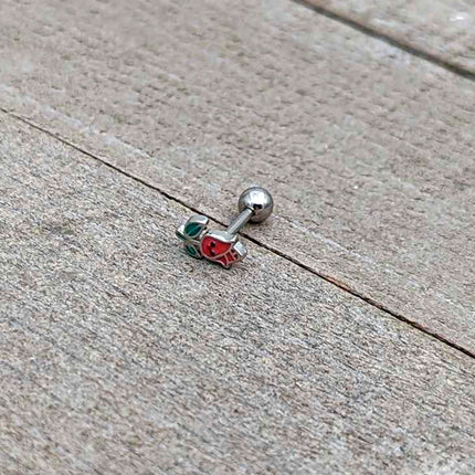 16G 1/4 Sweet Happy Rose Flower Cartilage Tragus Earring