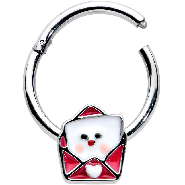 16G 3/8 Sweet Love Letter Valentine Hinged Segment Ring