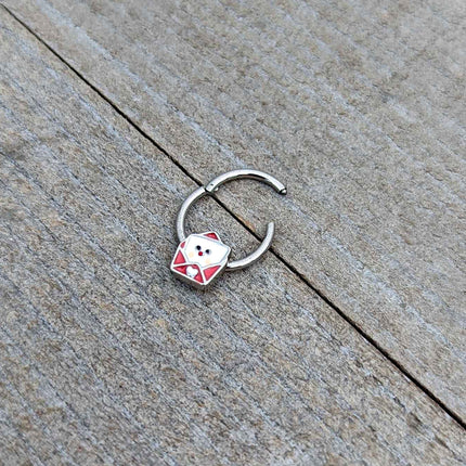 16G 3/8 Sweet Love Letter Valentine Hinged Segment Ring