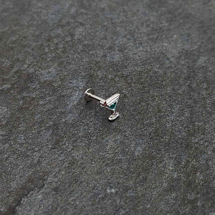 16G 5/16 Sweet Martini Glass Heart Labret Monroe Tragus