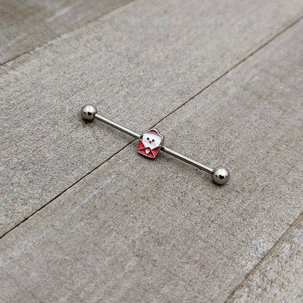 14G Sweet Love Letter Valentine Industrial Barbell 38mm
