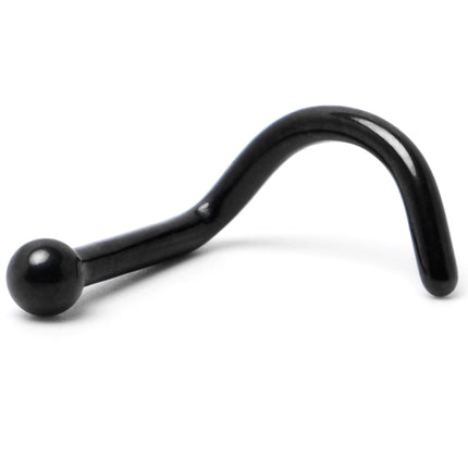 18G 1/4 Black ASTM F-136 Implant Grade Titanium Ball End Left Side Nose Screw