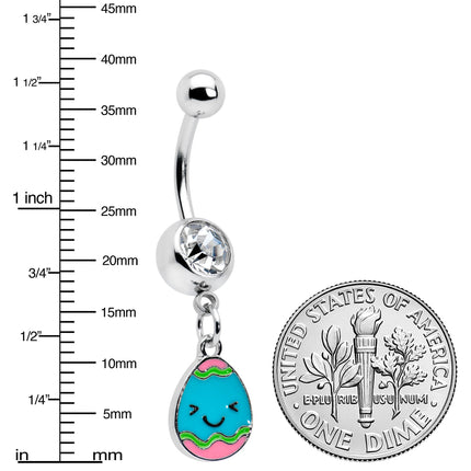 Clear Gem Celebration Easter Egg Dangle Belly Ring